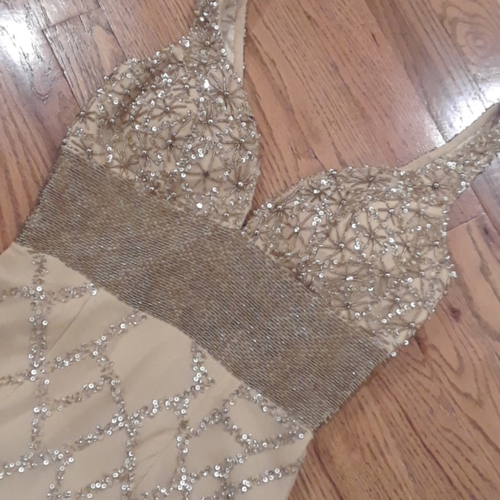 Scala Beaded Gold Dress